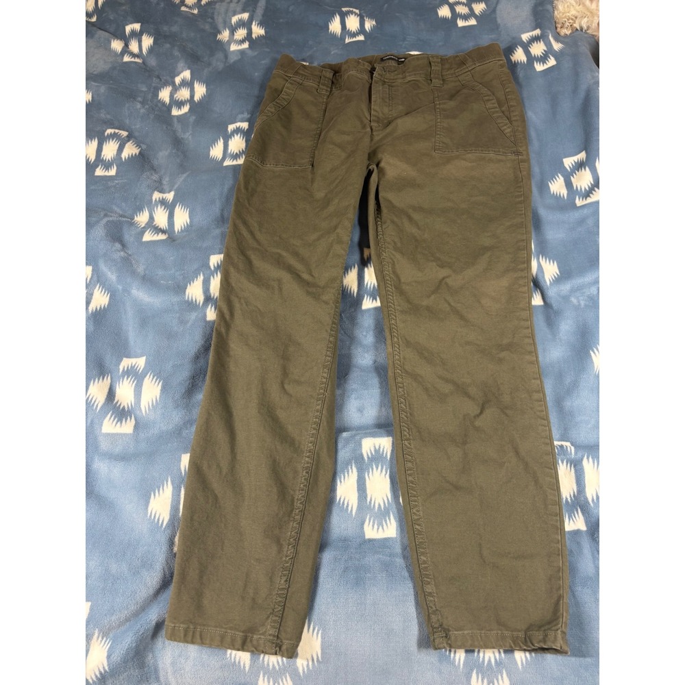 Toad&Co Women Olive Green Organic Cotton Tencel Utility Straight Leg Pants 14